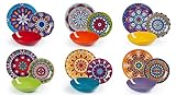 Excelsa Mandala Etno - Juego de platos de 18 piezas, porcelana, multicolor