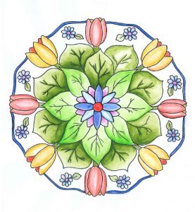 mandala coloreado de flores