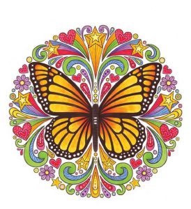 mandalas coloreados de mariposas