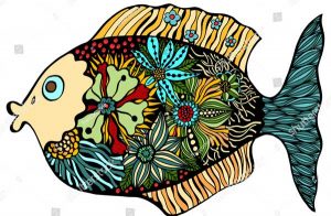 mandalas coloreados pez y flores