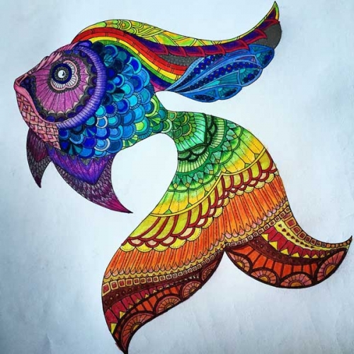 mandalas coloreados pez