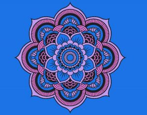 mandalas coloreados de floresen azul