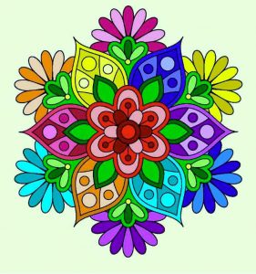 mandalas coloreados de flor multicolor
