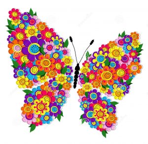 mandala coloreado mariposas y flores