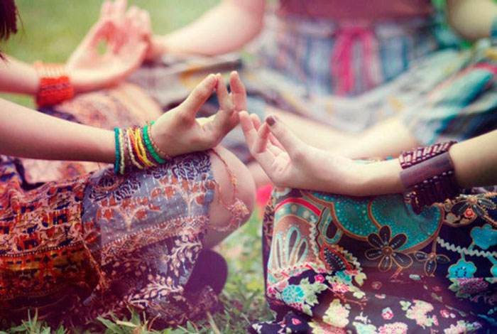 Meditación hippies años 60